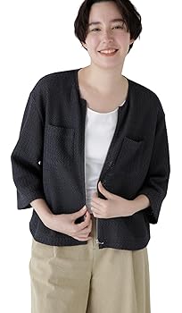 Amazon | [ヒューマンウーマン] ノーカラージップブルゾン